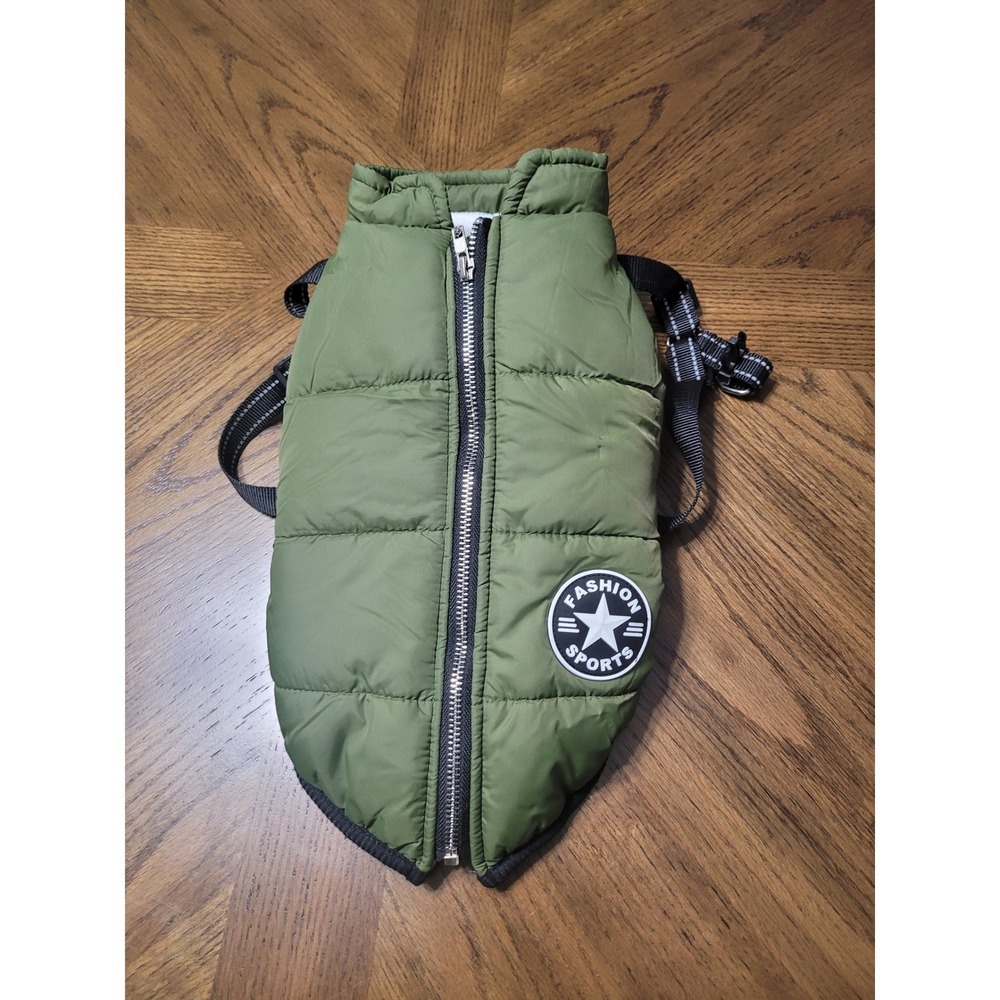 Fashion Sports Puffer Dog Vest Fleece‎ Lined Harness Jacket see measurements